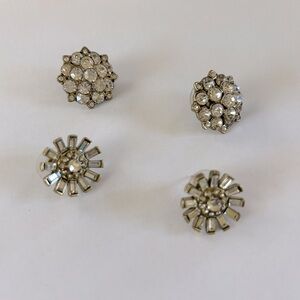 Double set of rhinestone earrings, J Crew